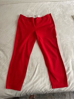 J. Crew Bright Coral Red Cropped Dress Pants style MINNIE